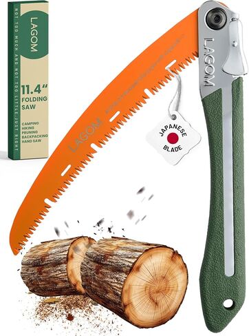 LAGOM Folding Pruning Saw | 11.4" Curved Blade | SK5 Steel | Secure Lock | 11.4" curved pruning saw for tree trimming and branches, with SK5 steel blade, ergonomic handle and secure folding lock. in Saudi Arabia