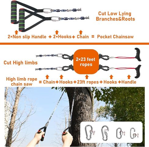 High Limb Rope Saws 55 inch Rope Saw for Tree Saw High Limb 72 Sharp Teeth on Both Sides, Pocket chainsaw with 11OZ Throw Weight, Tree Limb Cutter, Hand Saws for Tree Trimming in Saudi Arabia