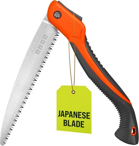 Folding Camping saw 11 Inch - Heavy Duty Pruning Saw with Triple-Cut SK5 Blade, 7 TPI Razor Teeth for Tree Trimming, Wood Cutting, Camping, Bushcraft, and Gardening in Saudi Arabia