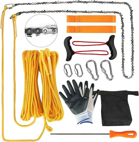 Premium 55 Inch High Limb Rope Saw with Two Ropes,70 Sharp Teeth Blades on Both Sides-Best Folding Pocket Chain Saw for Camping,Field Survival Gear,Hunting. in Saudi Arabia