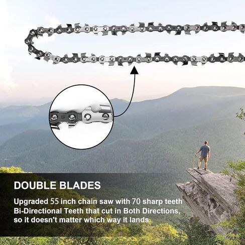 Premium 55 Inch High Limb Rope Saw with Two Ropes,70 Sharp Teeth Blades on Both Sides-Best Folding Pocket Chain Saw for Camping,Field Survival Gear,Hunting. in Saudi Arabia