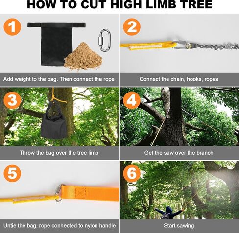Premium 55 Inch High Limb Rope Saw with Two Ropes,70 Sharp Teeth Blades on Both Sides-Best Folding Pocket Chain Saw for Camping,Field Survival Gear,Hunting. in Saudi Arabia