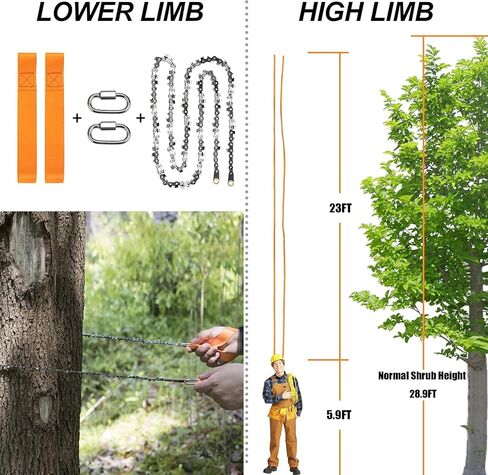 Premium 55 Inch High Limb Rope Saw with Two Ropes,70 Sharp Teeth Blades on Both Sides-Best Folding Pocket Chain Saw for Camping,Field Survival Gear,Hunting. in Saudi Arabia