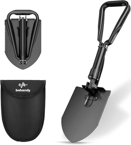 18.5" Folding Shovel, Collapsible Shovel for Car Snow, Camping Shovel and Pickax, Military Entrenching Tool for Gardening, Camping, Sand, Off Road, Portable Car Emergency kit in Saudi Arabia