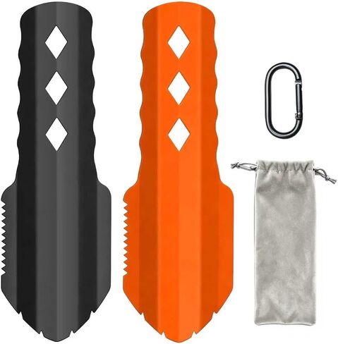 3-in-1 Ultralight Backpacking Trowel, Durable Aluminum Shovel & Potty Tool with Ergonomic Handle for Hiking & Survival(Orange) in Saudi Arabia