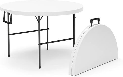 2 PACK of 6 Feet Foldable Table with Built in Handle & Steel Legs | 6FT Heavy Duty Folding Portable | Perfect for Party, Dining, Wedding, Events, Picnic Indoor, Outdoor, Camping, Folding - 6 Foot in Saudi Arabia