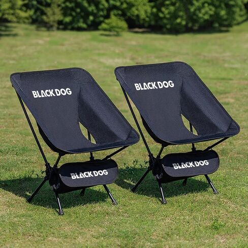 Portable Camping Chair, Ultralight Folding Beach Chair, Ergonomic Outdoor Chair with Carry Bag for Beach, Patio, Black in Saudi Arabia