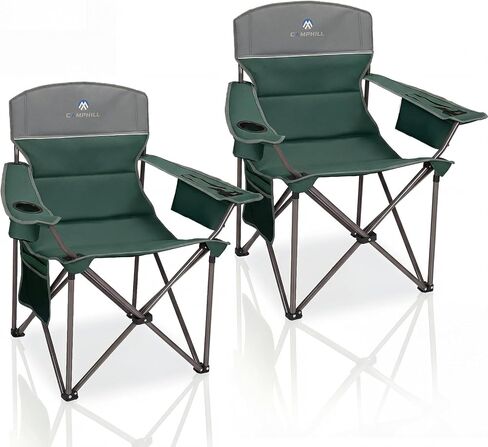 Folding Camping Chairs 2 Pack:Oversized Padded Lawn Chair for Adult,Collapsible for Outdoor,Camp,Fishing & Garden,350-lbs Capacity,American Flag in Saudi Arabia