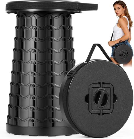 Qiguet Upgraded XXL Collapsible Stool - Folding Stool Max 1000lb Capacity,Portable Chair - Foldable Stool with Safety Lock,Portable Stool for Camping Barbecuing Fishing Gardening,Gifts for Fishermen. in Saudi Arabia