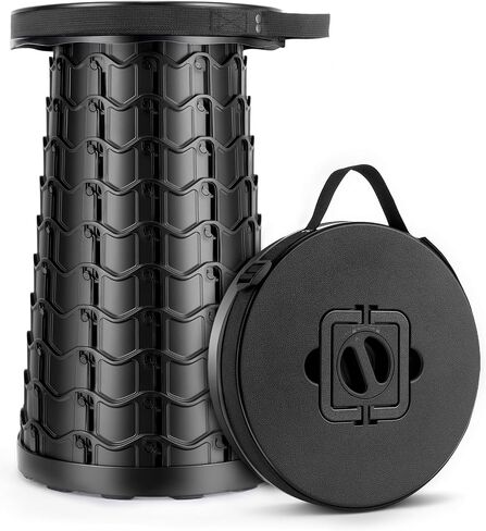 Portable Heavy Duty Collapsible Stool - Adjustable Stool for Camping | Wide Seat, 20.3'' Extra Tall, 1000 LBs Load Capacity, Retractable, Folding Chair for Fishing, Hunting & Outdoor in Saudi Arabia