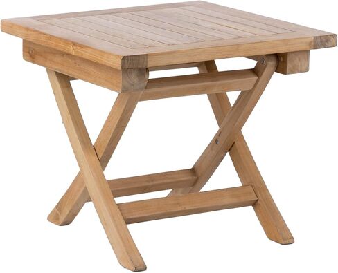 Teak Wood Folding 20"-Inch Outdoor Coffee Table - Perfect for Camping & Outdoor Entertaining - Ideal for Backyard, Front Porch, Balcony (Square) in Saudi Arabia
