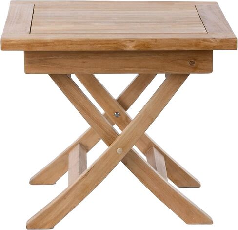 Teak Wood Folding 20"-Inch Outdoor Coffee Table - Perfect for Camping & Outdoor Entertaining - Ideal for Backyard, Front Porch, Balcony (Square) in Saudi Arabia