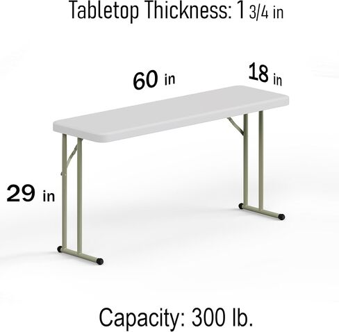 18" W x 60" L x 29" H Plastic Rectangle Folding Utility Heavy Duty Table | Pack of 5 | Indoor Outdoor Dining Kitchen Wedding Market Events Camping BBQ in Saudi Arabia