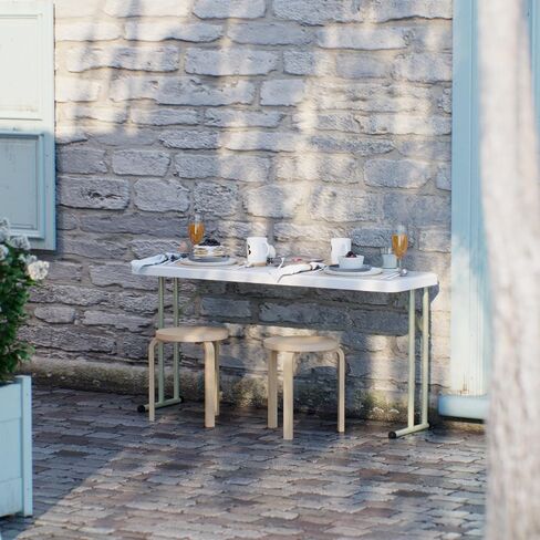 18" W x 60" L x 29" H Plastic Rectangle Folding Utility Heavy Duty Table | Pack of 5 | Indoor Outdoor Dining Kitchen Wedding Market Events Camping BBQ in Saudi Arabia