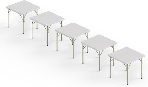 34" W x 34" L x 29" H Plastic Square Folding Utility Heavy Duty Table | Pack of 5 | Indoor Outdoor Dining Kitchen Wedding Market Events Camping BBQ in Saudi Arabia