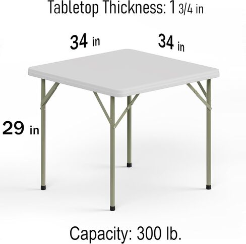 34" W x 34" L x 29" H Plastic Square Folding Utility Heavy Duty Table | Pack of 5 | Indoor Outdoor Dining Kitchen Wedding Market Events Camping BBQ in Saudi Arabia