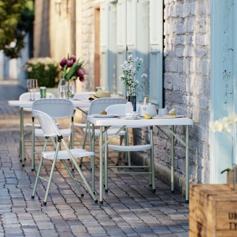 34" W x 34" L x 29" H Plastic Square Folding Utility Heavy Duty Table | Pack of 5 | Indoor Outdoor Dining Kitchen Wedding Market Events Camping BBQ in Saudi Arabia