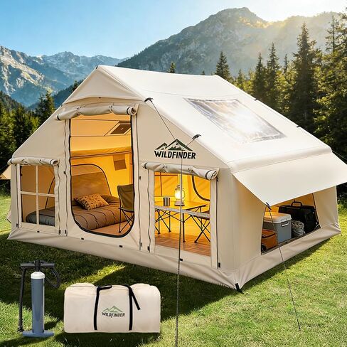 Inflatable Tent with Skylight & Stove Jack,Blow Up Tents, Hot Tent in Saudi Arabia