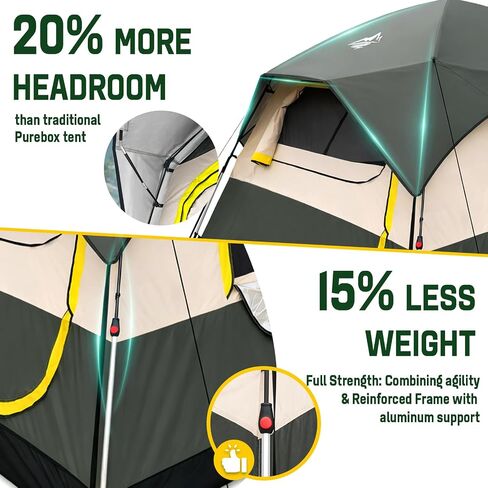 4 Person Instant Tents for Camping Setup in 50s, Cabin Tent with Rainfly | Waterproof Windproof Camping Tent, Double Layer Portable Instant Tents with Carry Bag for Family Outdoor Camping & Hiking in Saudi Arabia