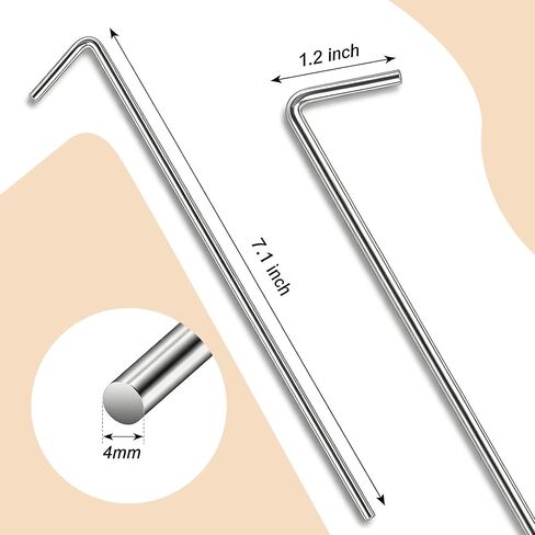 KLASIT Tent Stakes Heavy Duty-20Pack7.1In Ground Stakes | Treated With Galvanization for Waterproof and Rust-Proof Properties,Outdoor Decoration,Camping,Tents,Gardens,Tarpaulins in Saudi Arabia