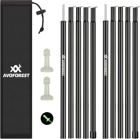 Tent Poles for Tarp, AVOFOREST Camping Tent Tarps Poles Adjustable Camping Accessories 75in Heavy Duty Poles Thicker Tent Pole with a Diameter of 0.63in for Backpacking Hiking Awning in Kuwait