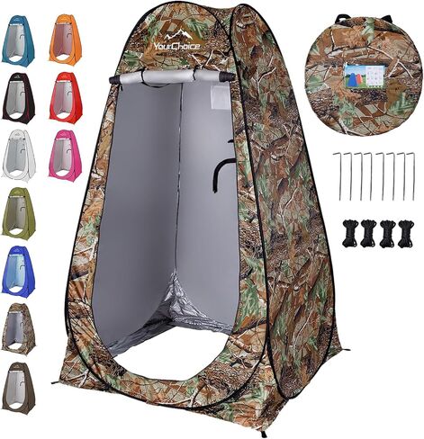 Your Choice Pop Up Shower Tent 47.2" Wx74.8/82.7" H Privacy Changing Tent | Waterproof Silver Coating Portable Shelter with Carry Bag for Camping, Beach, RV, Hiking, Fishing in Kuwait