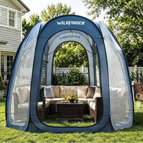 10x10 Pop Up Screen House Tent, Screened Canopy with Mesh Walls | Fits 4-6 Person,Portable Waterproof Instant Gazebo, Backyard Shade Mosquito Tent for Patio, Backyard, Deck and Camping in Saudi Arabia