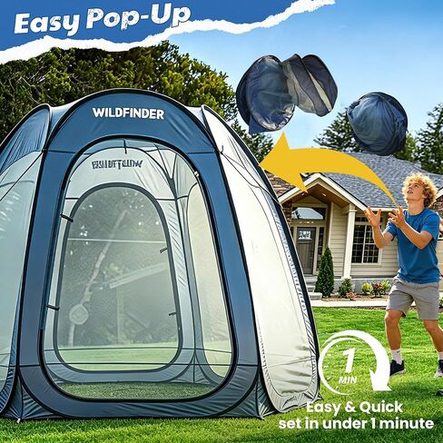 10x10 Pop Up Screen House Tent, Screened Canopy with Mesh Walls | Fits 4-6 Person,Portable Waterproof Instant Gazebo, Backyard Shade Mosquito Tent for Patio, Backyard, Deck and Camping in Saudi Arabia