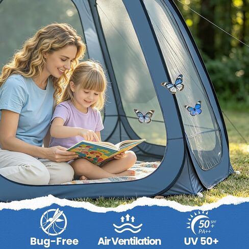10x10 Pop Up Screen House Tent, Screened Canopy with Mesh Walls | Fits 4-6 Person,Portable Waterproof Instant Gazebo, Backyard Shade Mosquito Tent for Patio, Backyard, Deck and Camping in Saudi Arabia