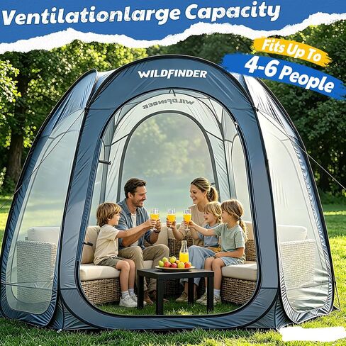 10x10 Pop Up Screen House Tent, Screened Canopy with Mesh Walls | Fits 4-6 Person,Portable Waterproof Instant Gazebo, Backyard Shade Mosquito Tent for Patio, Backyard, Deck and Camping in Saudi Arabia