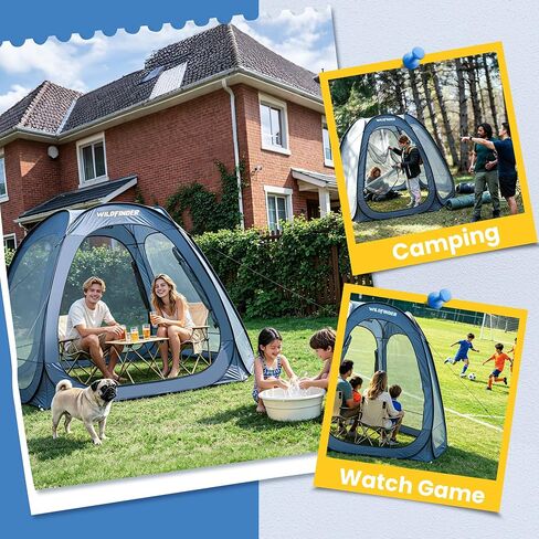 10x10 Pop Up Screen House Tent, Screened Canopy with Mesh Walls | Fits 4-6 Person,Portable Waterproof Instant Gazebo, Backyard Shade Mosquito Tent for Patio, Backyard, Deck and Camping in Saudi Arabia