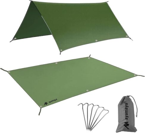 AYAMAYA Waterproof Tent Footprint 13FTx 9FT Extra Large Size for 6-8 Person | PU 3000 Waterproof, 6 Tent Stakes Included, Ground Sheet Tent Mat for Camping Hiking Picnic Backpacking in Saudi Arabia
