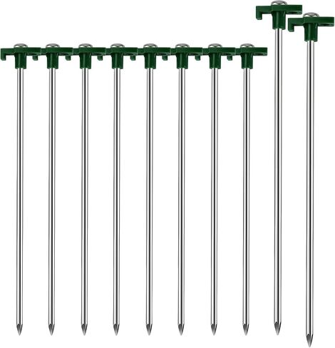 Nexboraque 20 Pack Tent Stakes - 9.75 Inch Galvanized Non-Rust Ground Stakes Heavy Duty Canopy Anchors Metal Tent Pegs for Camping, Garden, Hiking, Orange in Saudi Arabia