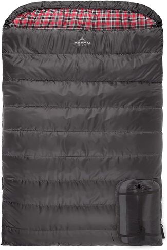 Teton Mammoth Queen Size Double Sleeping Bag- A Warm Bag the Whole Family can Enjoy – Great for Camping, Hunting and Base Camp. Compression Sack Included in Saudi Arabia