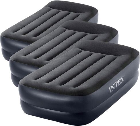 Intex Raised Airbed Mattress with Built-in Pump, Dura-Beam Plus Pillow, Twin - Portable Inflatable Luxury Blow-Up Bed for Adults, Camping, Guests in Saudi Arabia