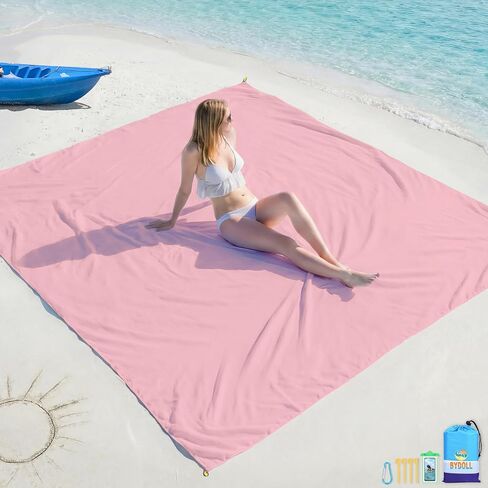 BYDOLL Beach Blanket Waterproof Sandproof Large Sand Free,78''X81''/10'X9' Oversized Sandless Lightweight Blanket Picnic Mat for Beach Travel Camping Hiking with Stakes in Saudi Arabia