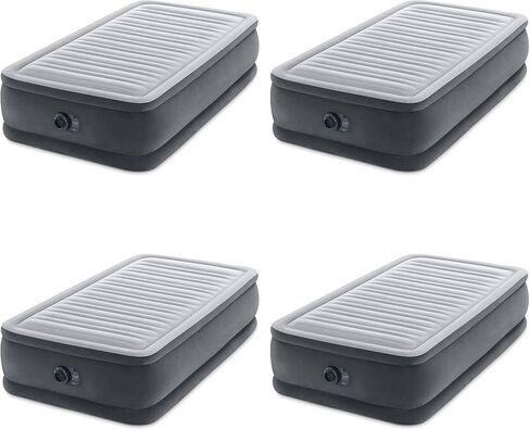 Intex 64417ED 22in Queen Dura-Beam Comfort Plush High-Rise Inflatable Air Mattress with Built in Pump for Travel and Camping, 600lb Weight Capacity in Kuwait