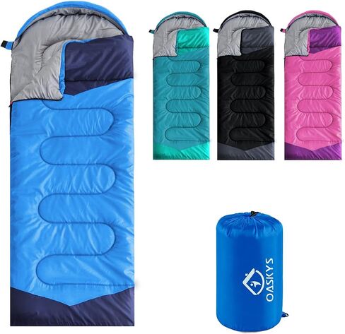 Camping Sleeping Bag - 3 Season Warm & Cool Weather - Summer Spring Fall Lightweight Waterproof for Adults Kids - Camping Essentials Gear Accessories Hiking Sleep Must Haves in Saudi Arabia