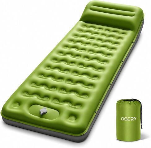 Sleeping Pad, Ultralight Inflating Camping Pad with 6" Extra-Thick | Camping Mattress With Pillows & Built-in Foot Pump, Compact Portable Sleeping Mat For Camping, Backpacking Tent Hiking Travel in Saudi Arabia