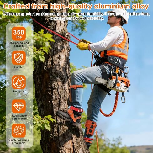 Tree Climbing Spikes Set,Adjustable Tree Climbing Gear,350lbs Load | Heavy Duty Steel Spurs with Rope & Spike Protectors, Complete Arborist Equipment,Jungle Survival & Fruit Picking Kit in Saudi Arabia