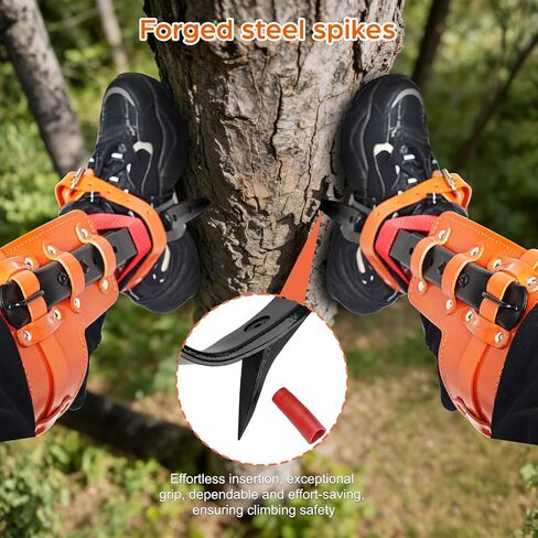 Tree Climbing Spikes Set,Adjustable Tree Climbing Gear,350lbs Load | Heavy Duty Steel Spurs with Rope & Spike Protectors, Complete Arborist Equipment,Jungle Survival & Fruit Picking Kit in Saudi Arabia