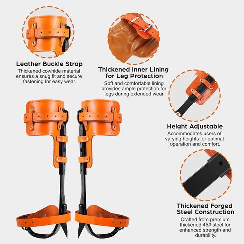 Tree Climbing Spikes Set,Adjustable Tree Climbing Gear,350lbs Load | Heavy Duty Steel Spurs with Rope & Spike Protectors, Complete Arborist Equipment,Jungle Survival & Fruit Picking Kit in Saudi Arabia