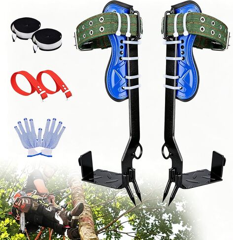 Tree Climbing Spike Set, 2 Gears Anti-Slip Climbing Tools with Footboards, Forestry Operation Gear for Tree Trimming, Hunting and Fruit Picking in Saudi Arabia