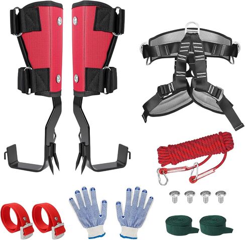 Tree Climbing Spikes Set, Professional Climbing Gear, Adjustable Climb Kit | 350 lbs Load Capacity, Arborist Tree Climb Spurs for Outdoor Use, Climbers, Tree Trimming, Hunting, Fruit Harvesting in Saudi Arabia
