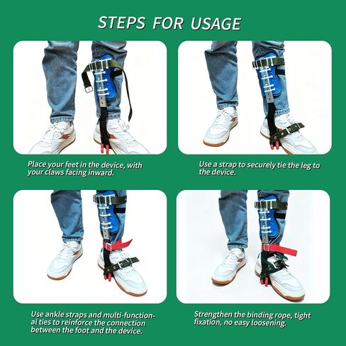 2 Pack Tree Climbing Spikes Set | Upgraded, Adjustable Stainless Steel Spurs, Safety Harness Belt, Non-Slip Foot Pedals, Fruit Harvesting & Outdoor Sports in Saudi Arabia