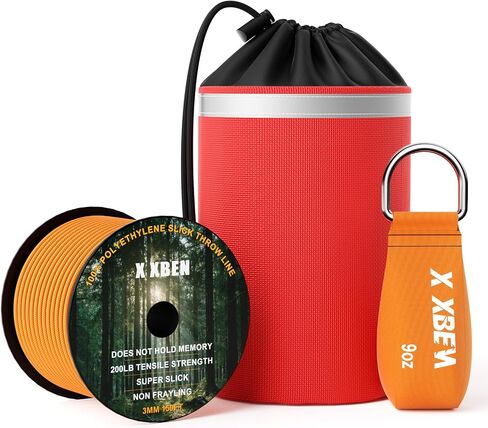 X XBEN Arborist Throw Line Kit with Slick Rope, Throw Weight, Reflective Storage Bag, Suit for Tree Cutting,Camping, Trimming, Hanging Swing, Forestry Tree Gear for Low and High Limb Throwing in Saudi Arabia