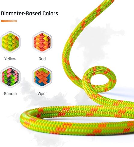 Arborist Rope 11.8mm x 120Ft, USA Made High-Strength 24-Strands Static Climbing Rope - 5,400 lb Strength for Tree Climbing, Pulling, Outdoors & Swing - Viper, Tight Spliced Eye in Saudi Arabia