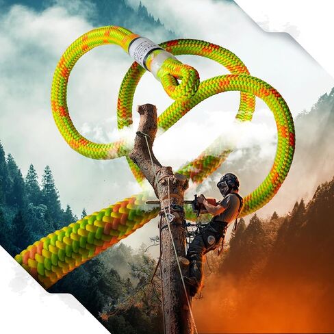 Arborist Rope 11.8mm x 120Ft, USA Made High-Strength 24-Strands Static Climbing Rope - 5,400 lb Strength for Tree Climbing, Pulling, Outdoors & Swing - Viper, Tight Spliced Eye in Saudi Arabia