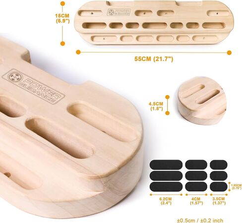 POWER GUIDANCE Rock Climbing Hangboard Wooden Hand Grip Strengthener Forearm Exerciser for Climbers Athletes in Kuwait