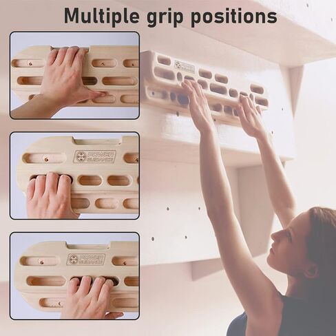 POWER GUIDANCE Rock Climbing Hangboard Wooden Hand Grip Strengthener Forearm Exerciser for Climbers Athletes in Kuwait